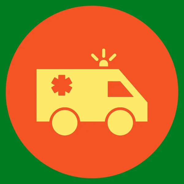 Emergency Car Flat Round Vector Icon — Stock Vector
