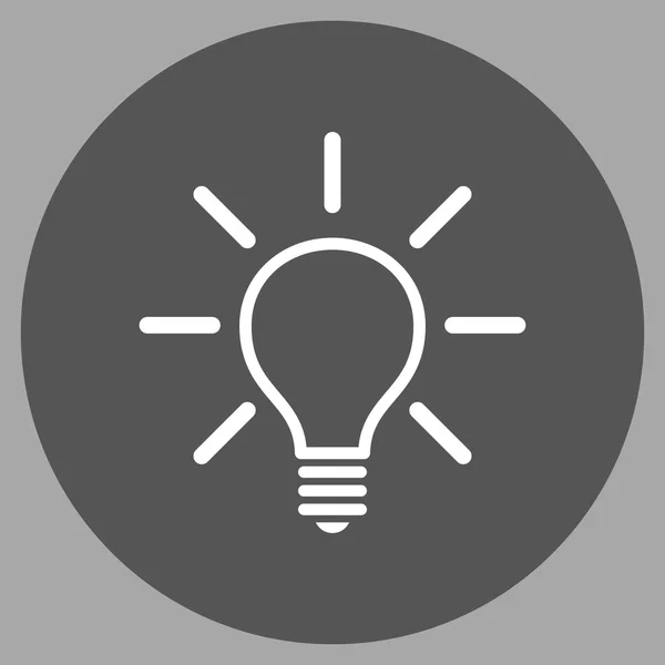 Light Bulb platta runda vektor Icon — Stock vektor