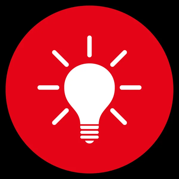 Light Bulb platta runda vektor Icon — Stock vektor