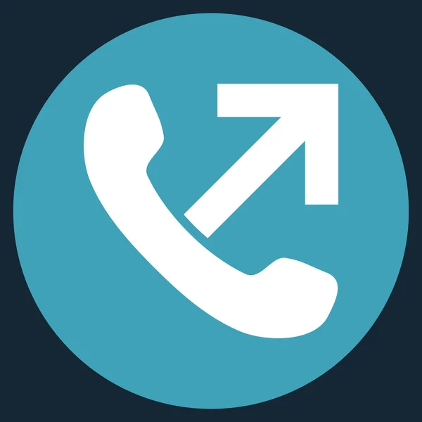 Outgoing Call Flat Round Vector Icon — Stock Vector