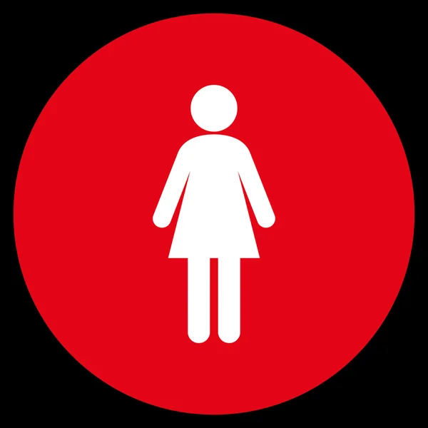 Ikon Vektor Bundar Wanita Datar - Stok Vektor