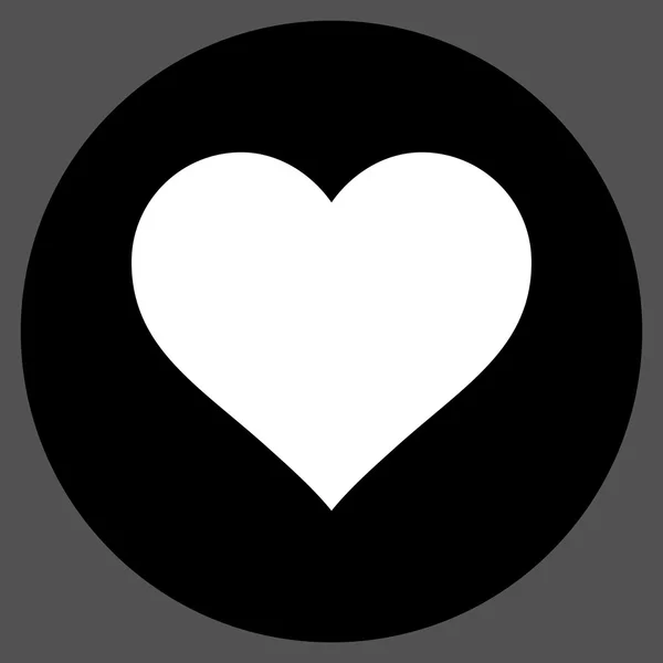 Liefde hart vlakke ronde Vector Icon — Stockvector