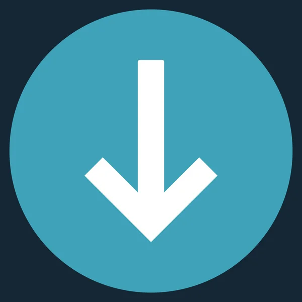 Flecha hacia abajo plana redonda Vector icono — Vector de stock