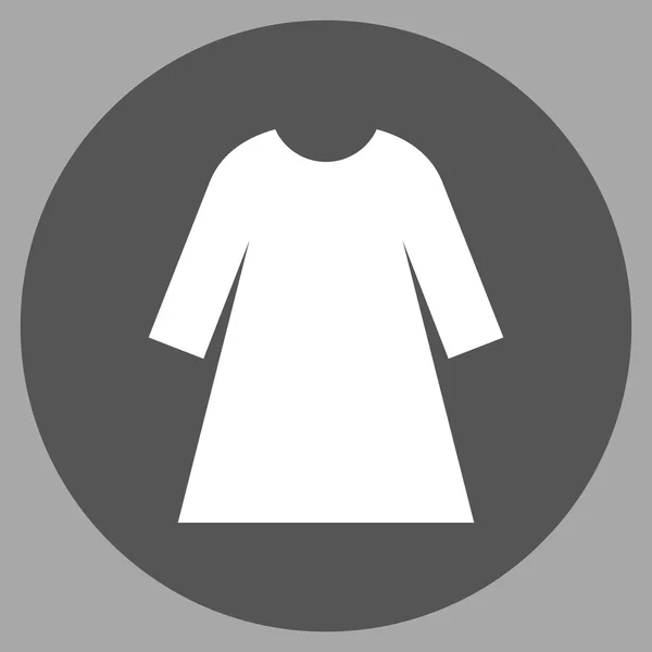 Mulher vestido plano redondo vetor ícone — Vetor de Stock