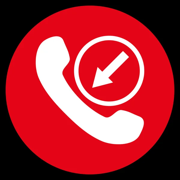 Incoming Call Flat Round Vector Icon — Stock Vector