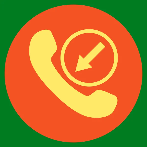 Incoming Call Flat Round Vector Icon — Stock Vector