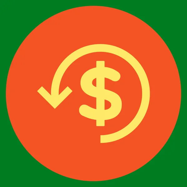 Refund Flat Round Vector Icon — Stock Vector