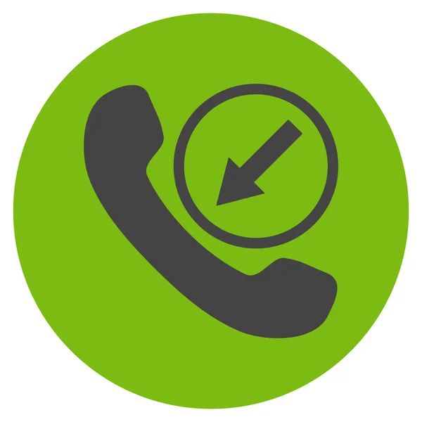 Incoming Call Flat Round Vector Icon — Stock Vector