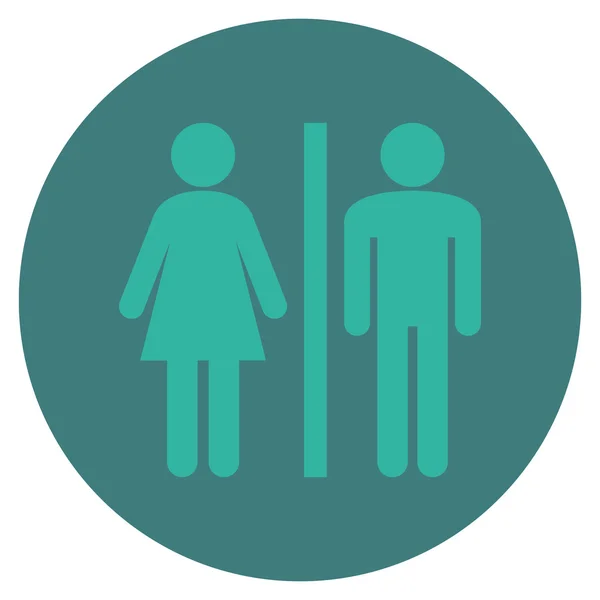 WC Persons Flat Round Vector Icon — Stock Vector