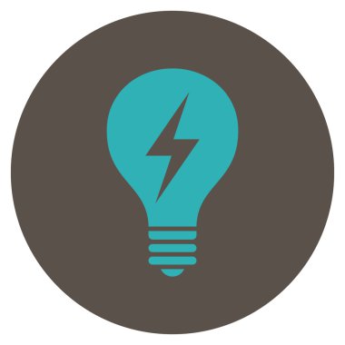 Düz yuvarlak vektör simge elektrikli ampul