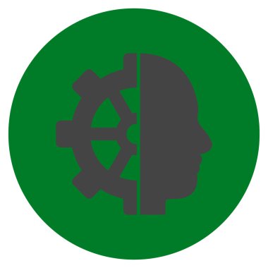 Cyborg vites düz yuvarlak vektör simgesi