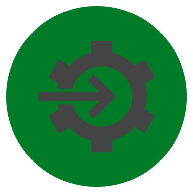 COG Tümleştirme düz yuvarlak vektör simgesi