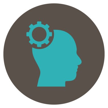 Akıl vites düz yuvarlak vektör simgesi