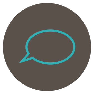 İpucu bulut düz yuvarlak vektör simgesi