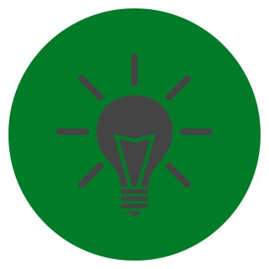 Elektrik ışık düz yuvarlak vektör simgesi