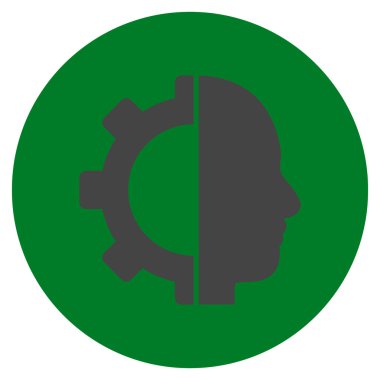 Cyborg vites düz yuvarlak vektör simgesi