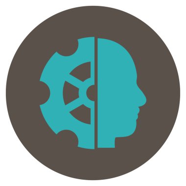 Akıl düz yuvarlak vektör simgesi