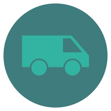 Van düz yuvarlak vektör simgesi