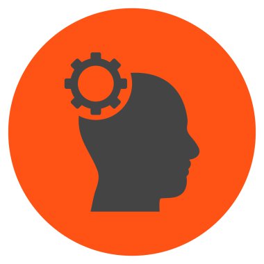 Akıl vites düz yuvarlak vektör simgesi