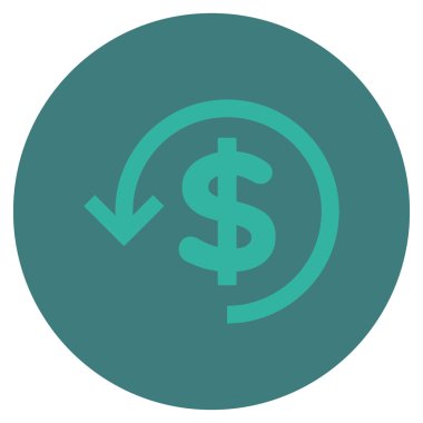 Düz yuvarlak vektör simge iade