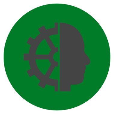 Cyborg vites düz yuvarlak vektör simgesi