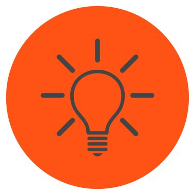 Ampul düz yuvarlak vektör simgesi