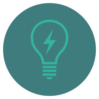 Düz yuvarlak vektör simge elektrikli ampul