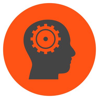 Akıl düz yuvarlak vektör simgesi