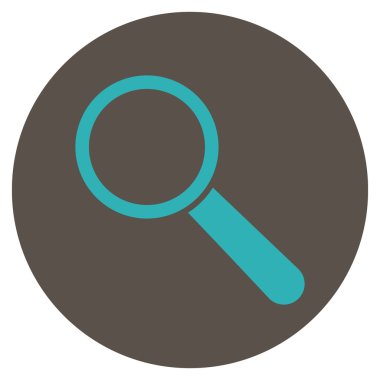 Arama aracı düz yuvarlak vektör simgesi