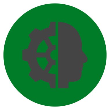 Cyborg vites düz yuvarlak vektör simgesi