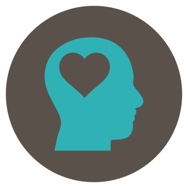 Sevgili baş düz yuvarlak vektör simgesi