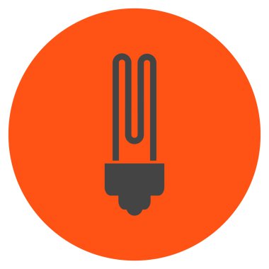 Vektör simge düz yuvarlak floresan ampul