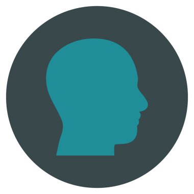 Kafa vektör simge yuvarlak düz profil