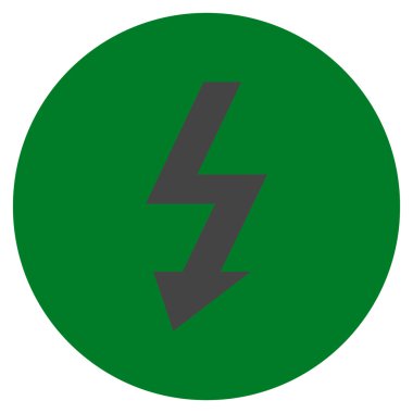 Yüksek gerilim düz yuvarlak vektör simgesi