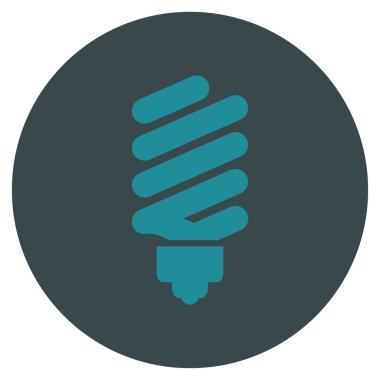 Vektör simge düz yuvarlak floresan ampul