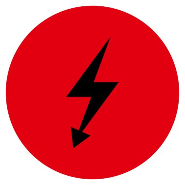 Düz yuvarlak vektör simge elektrik Strike