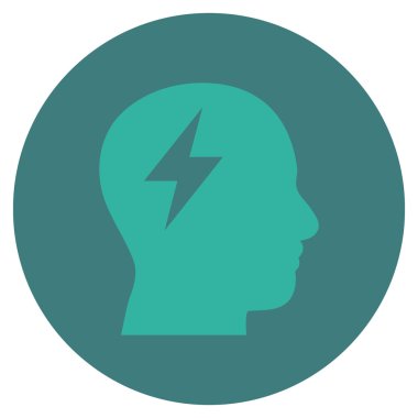 Düz yuvarlak vektör simge beyin fırtınası