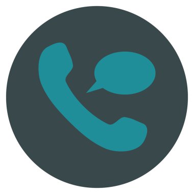 Telefon mesajı düz yuvarlak vektör simgesi