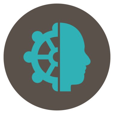 Akıl düz yuvarlak vektör simgesi