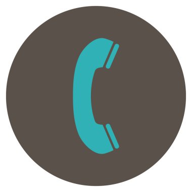 Telefon alıcı düz yuvarlak vektör simgesi