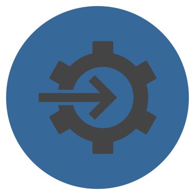 COG Tümleştirme düz yuvarlak vektör simgesi