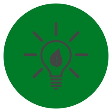 Eko ampul düz yuvarlak vektör simgesi