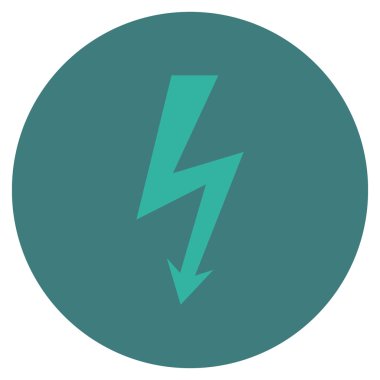 Yüksek gerilim düz yuvarlak vektör simgesi