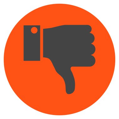 Başparmak aşağı düz yuvarlak vektör simgesi