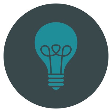 Lamba ampul düz yuvarlak vektör simgesi