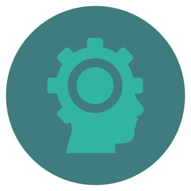 Cyborg vites düz yuvarlak vektör simgesi