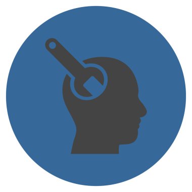 Beyin aracı düz yuvarlak vektör simgesi