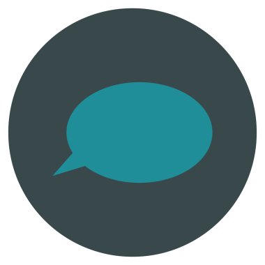 İleti bulut düz yuvarlak vektör simgesi