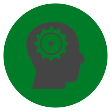 Akıl düz yuvarlak vektör simgesi