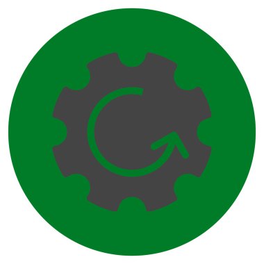 Vektör simge yuvarlak düz vites döndürme